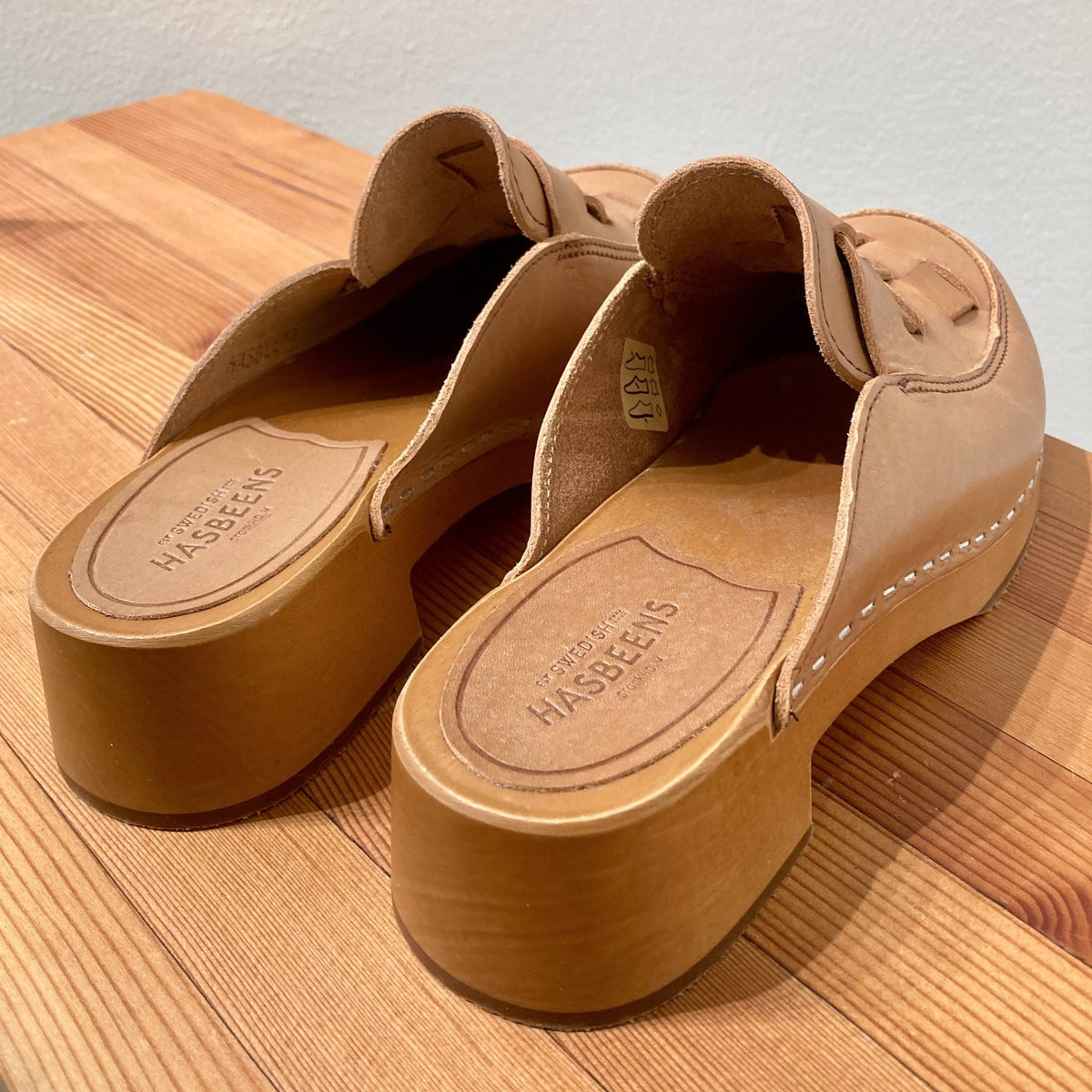 Swedish Hasbeens Braided Loafer Low Leather Mules Shoes - Size 36 / 6 - 0312IG