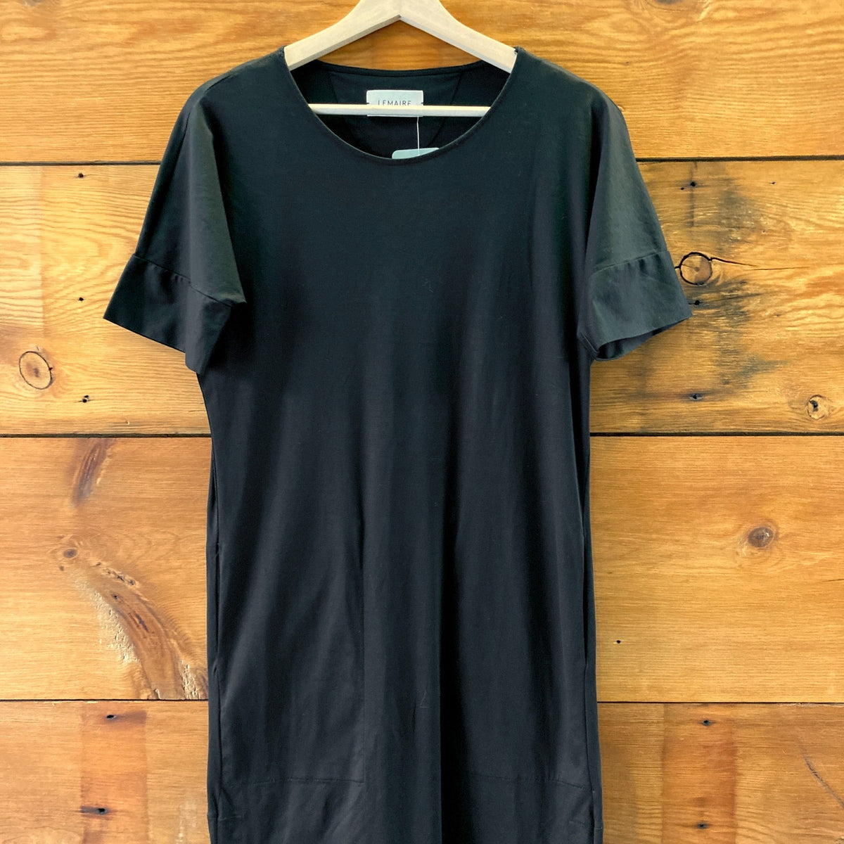LeMaire Black 100% Cotton Short Sleeve Midi Length Dress - Size S - 1217RM