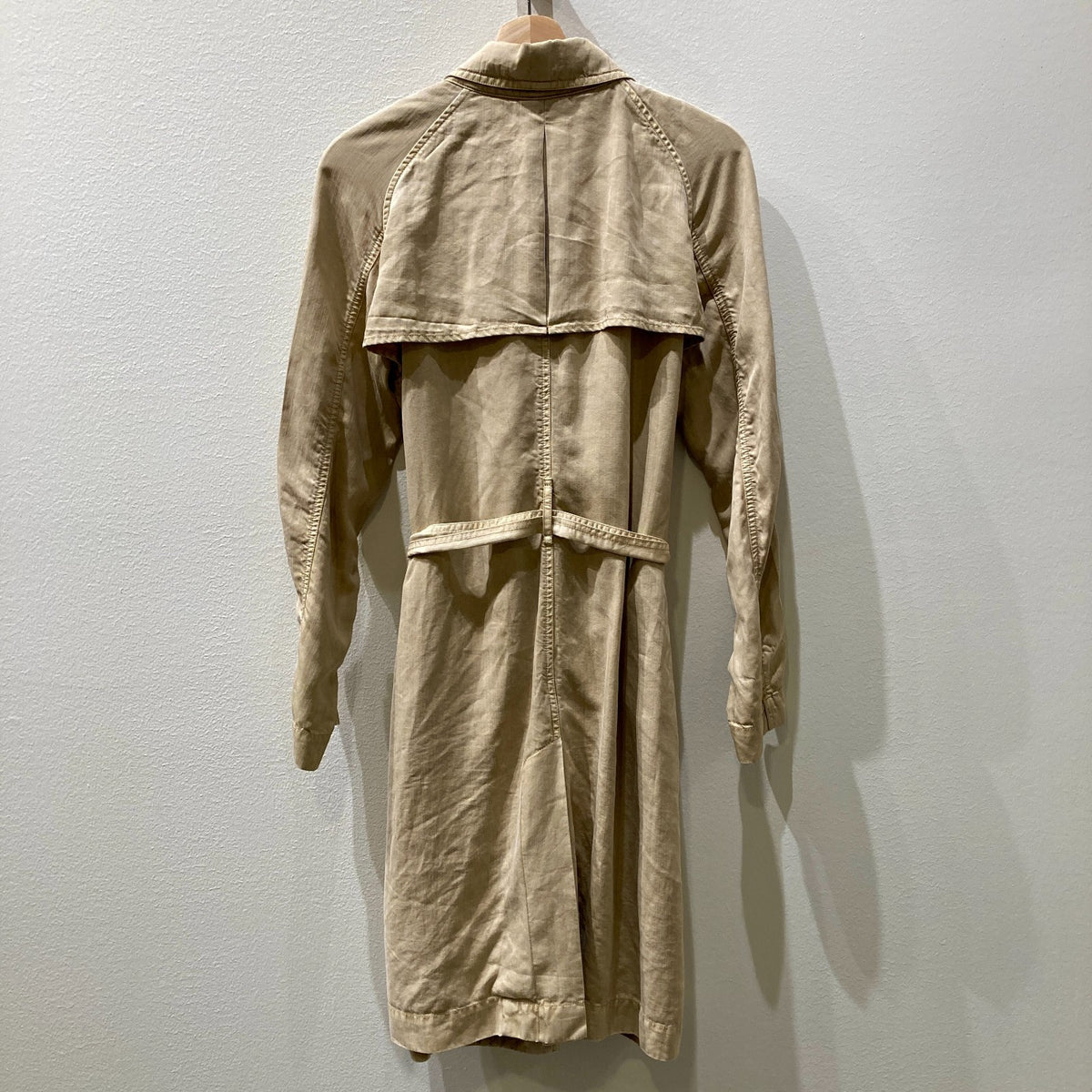Sundance Khaki Tan Double Breasted Tie Waist Trench Coat Jacket - Sz 6 - 0617RF