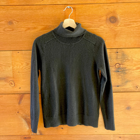XS - Quince Black Turtleneck 100% Mongolian Cashmere Womens Sweater 0104RM