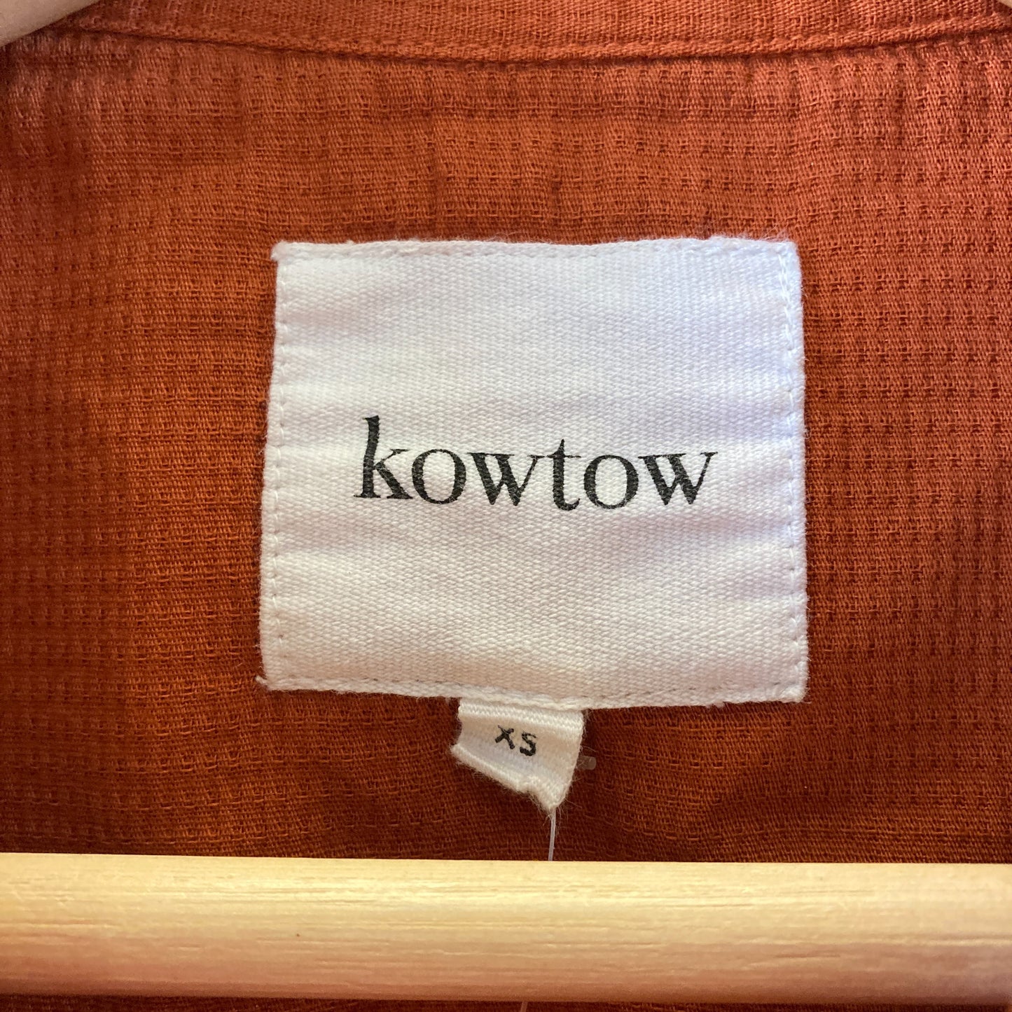 KowTow Rust Brown Long Sleeve Tie Waist Cotton Jumpsuit - Size XS - 0715IM
