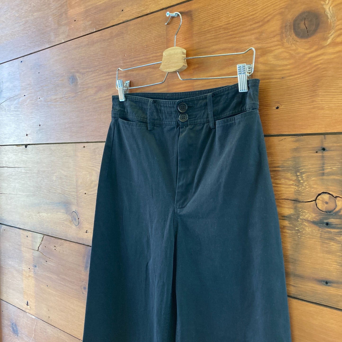 Apiece Apart Black High Waisted Wide Leg Cotton Pants - Size 8 - 0715MW