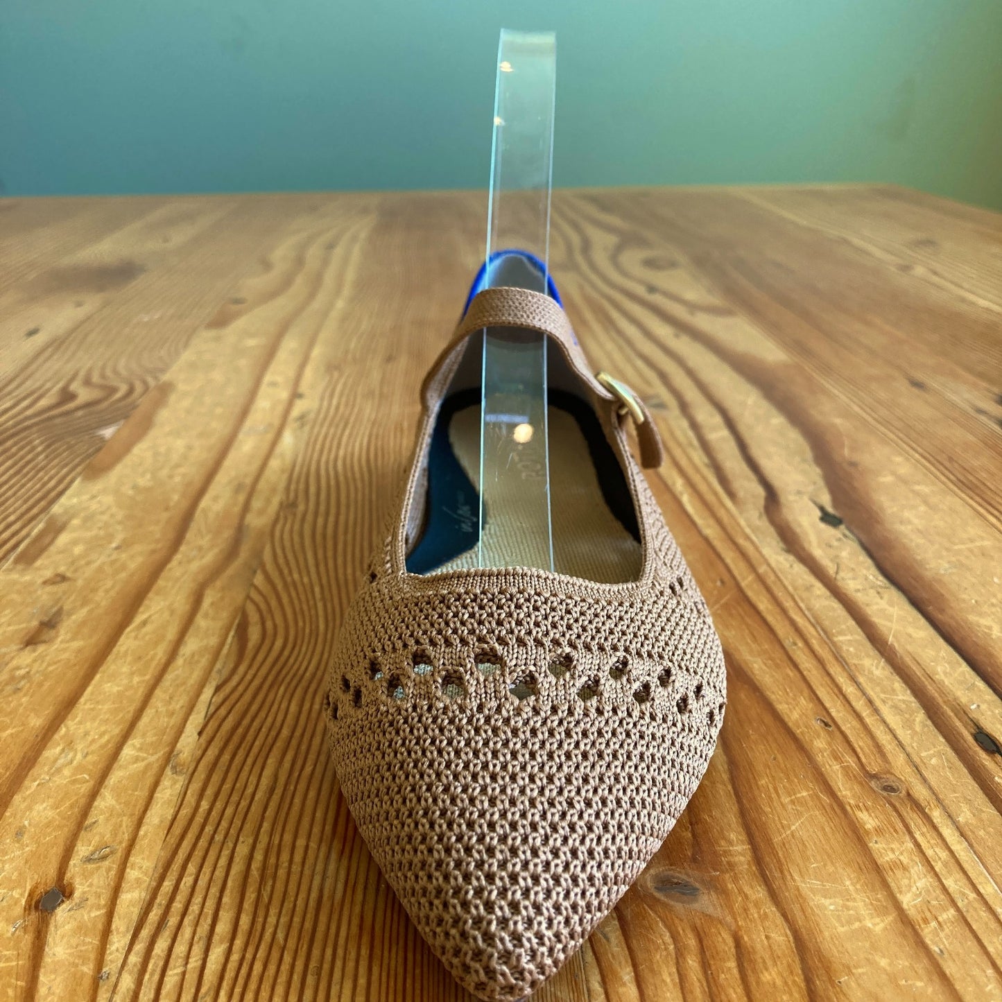 Rothy's Wren Tan Crochet Mary Jane II Point Flats - Sz 7.5 - NEW w/ Box - 1125EA