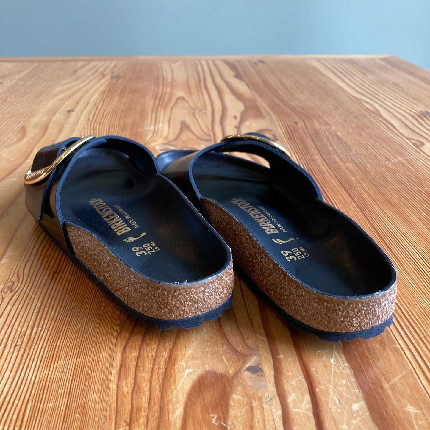 Birkenstock Black Big Buckle Madrid Sandals - 39 / 8.5 Narrow - NEW - 4427SC
