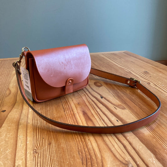 Orox Leather Co. Orange Brown Leather Small Crossbody Purse Bag 0707SC