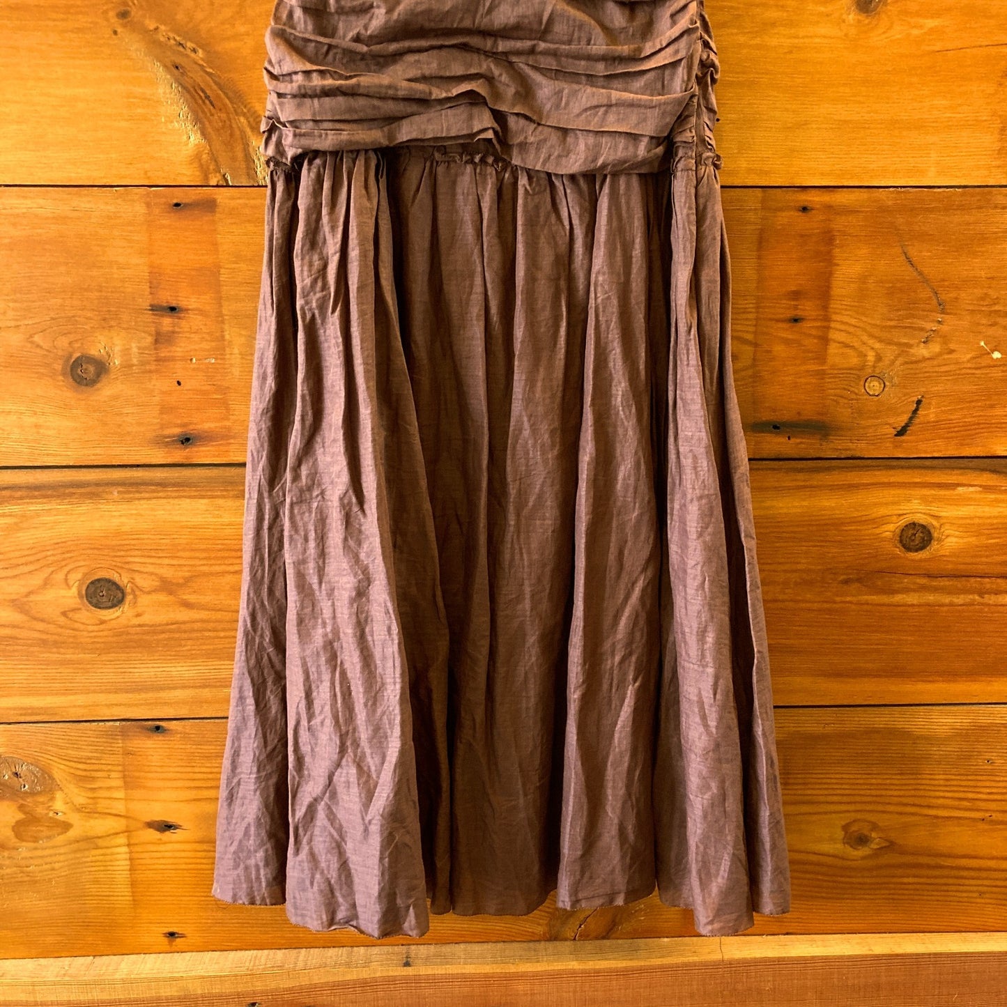 La Maise x Anthropologie NEW Brown Gathered Drop Waist Dress - Size XL - 0610MB