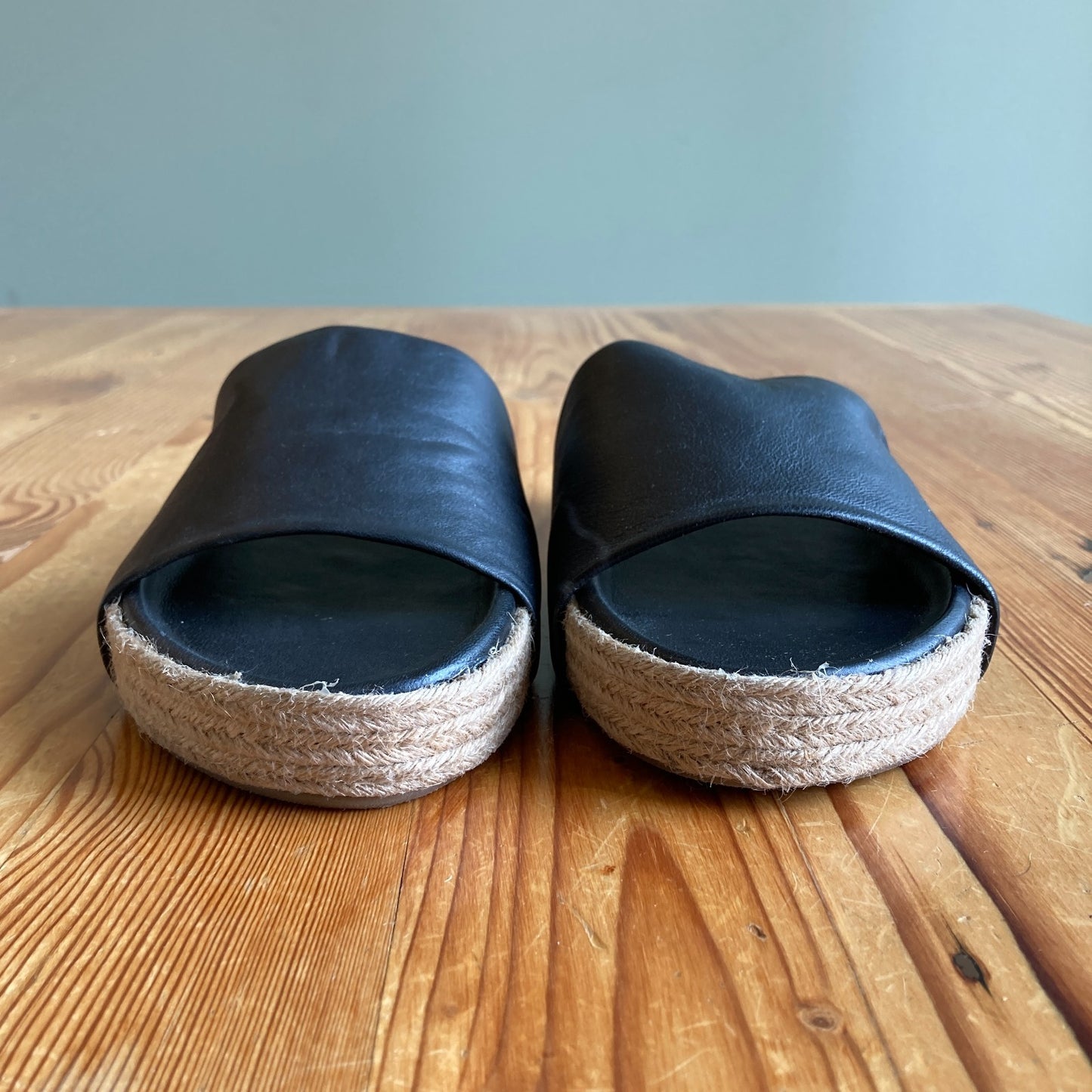 Beek Black Pelican Jute Espadrille Slides Shoes - Size 8 - NEW w/ Box - 4427SC