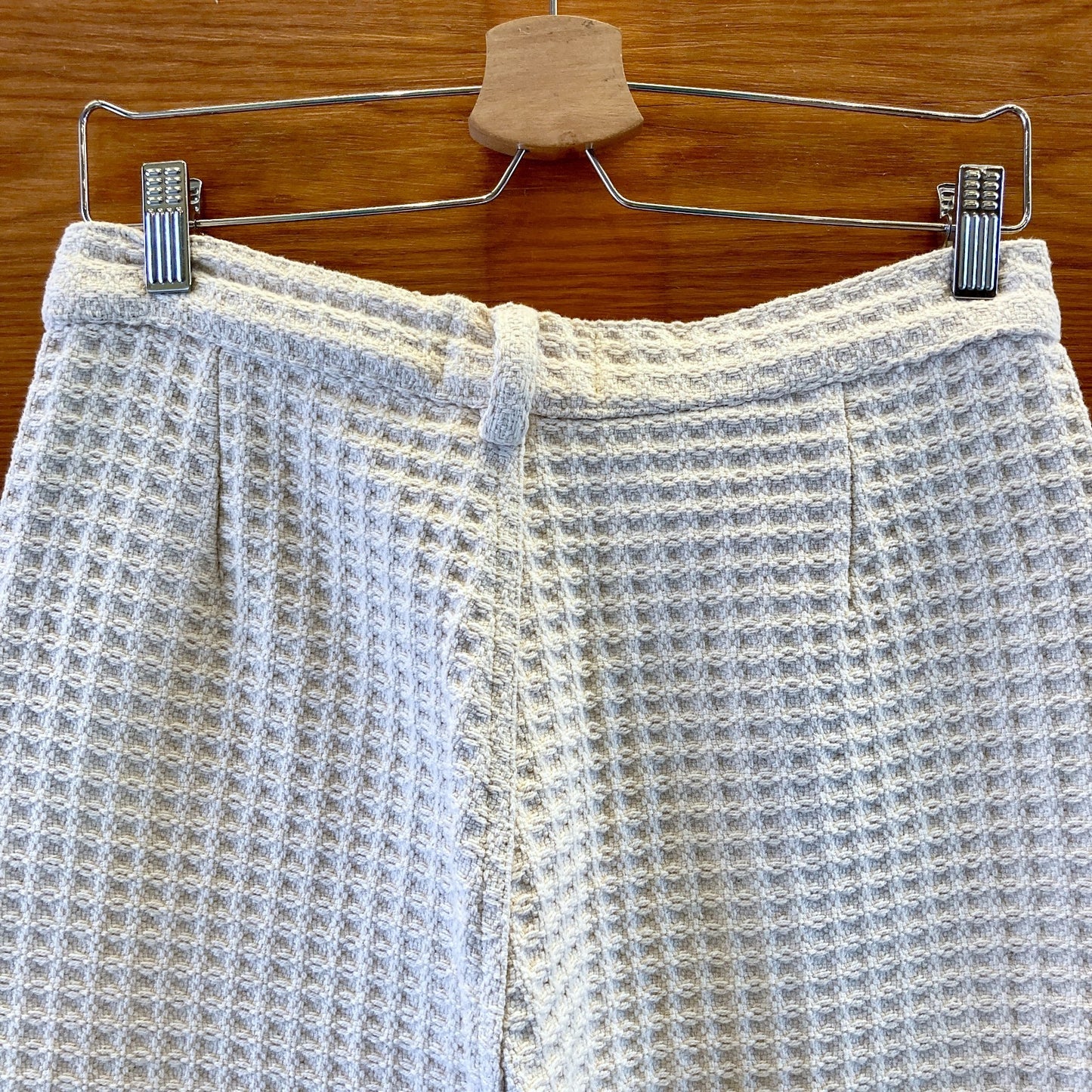 Soluna Collective Cream White Wide Leg Natural Waffle Pants - Size 8 - 0312KP