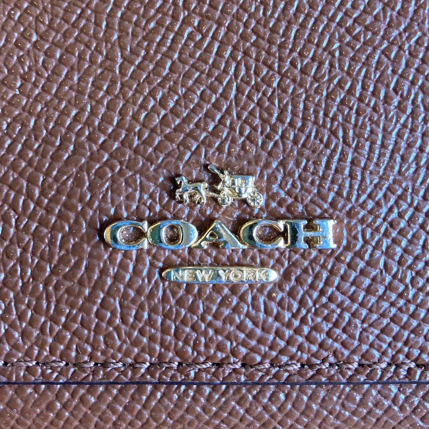 Coach Saddle Brown Crossgrain Leather Zip Around Accordion Wallet 0715DP