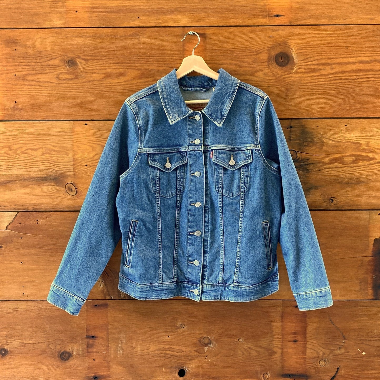 Land & Kamp Levis Upcycled Denim Pendleton Fabric Jean Jacket - Size 1X - 0120NE