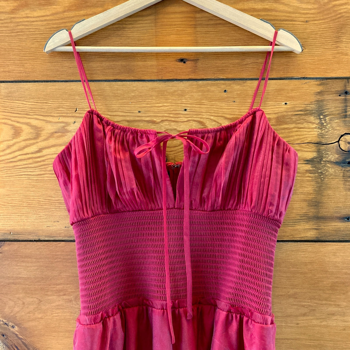 Reformation Burgundy Smocked Waist Midi Laly Dress - Size 10 - NEW - 0306CH