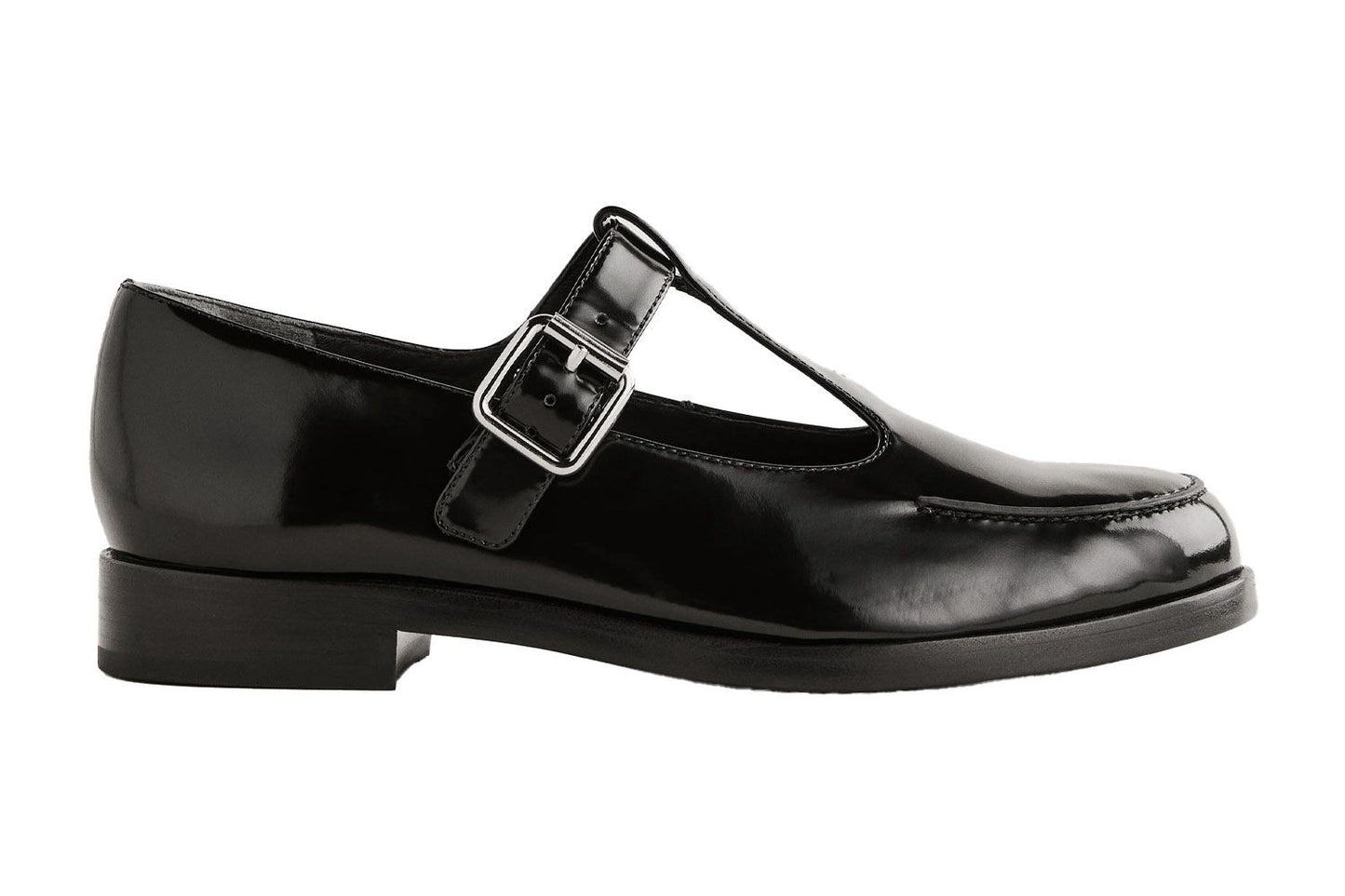 Reformation $268 Black Patent Leather T Strap Angela Shoes - Size 7 - 0618AG