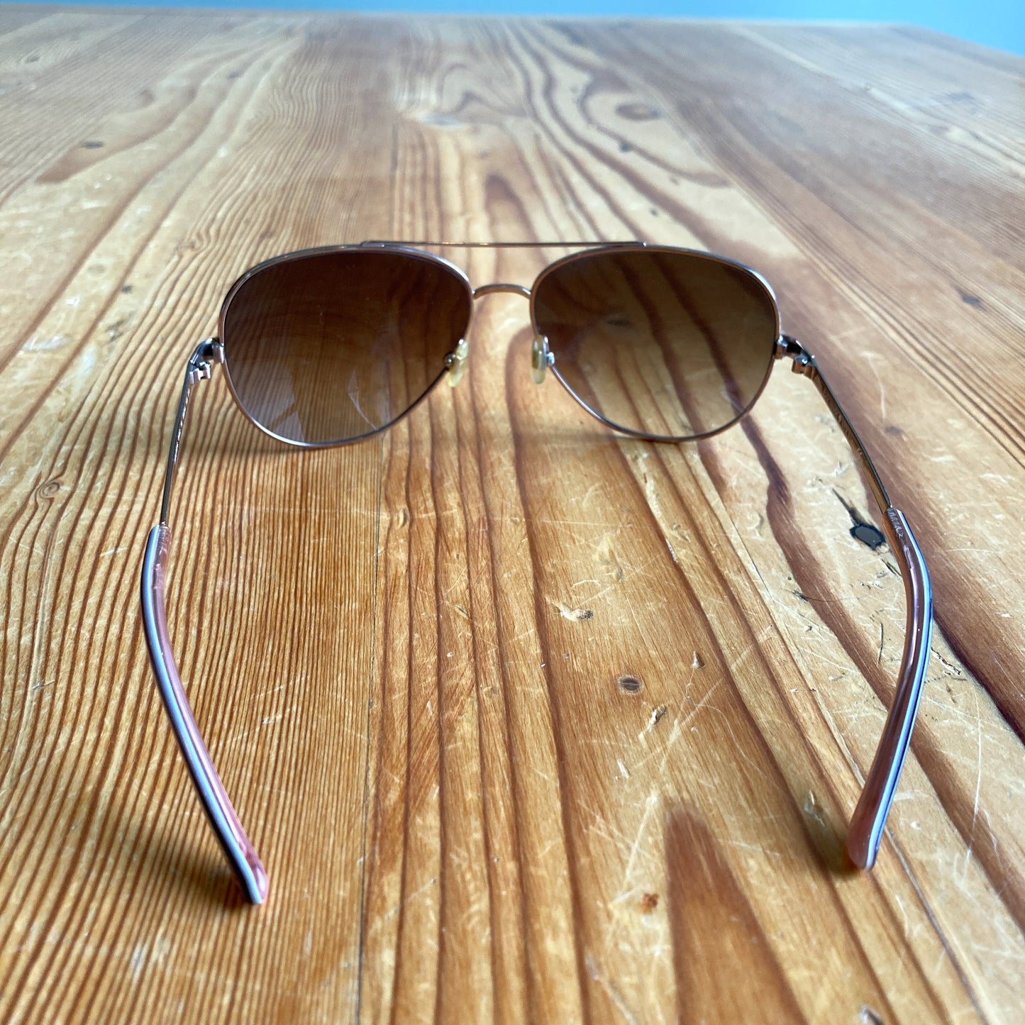 Kate Spade Avaline Rose Gold Aviator Gradient Sunglasses w/ Hard Case - 0422SE