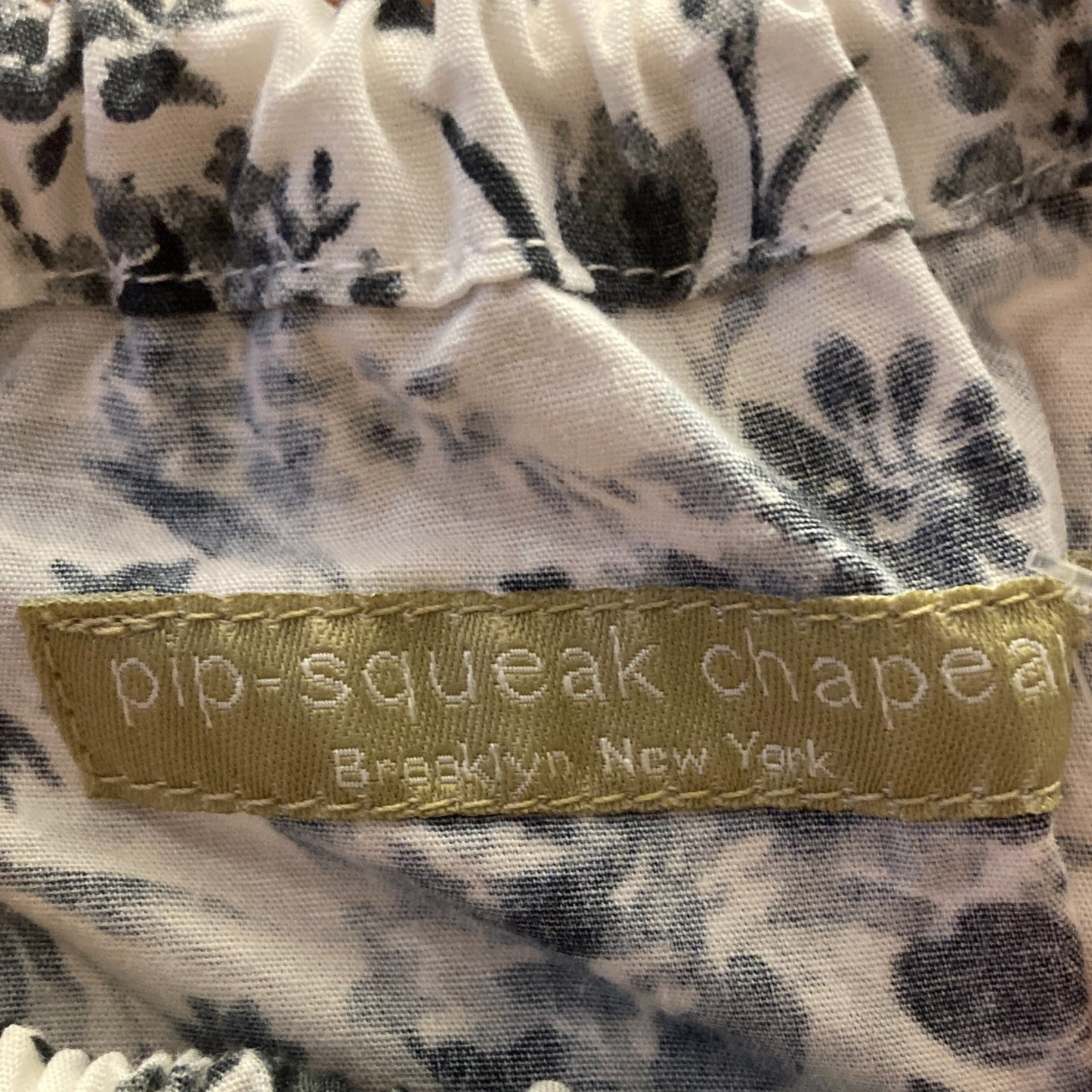 O/S - PIP SQUEAK CHAPEAU Navy White Floral Cotton Tie Strap Dress 0416JW