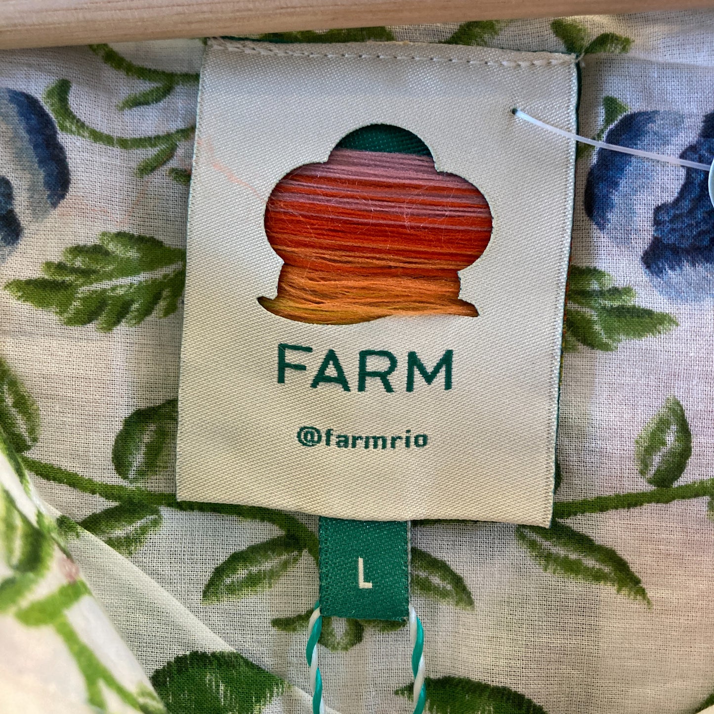 Farm Rio $190 Floral Bead Patterned Folk Blouse Top - Size L - NEW - 0206BS