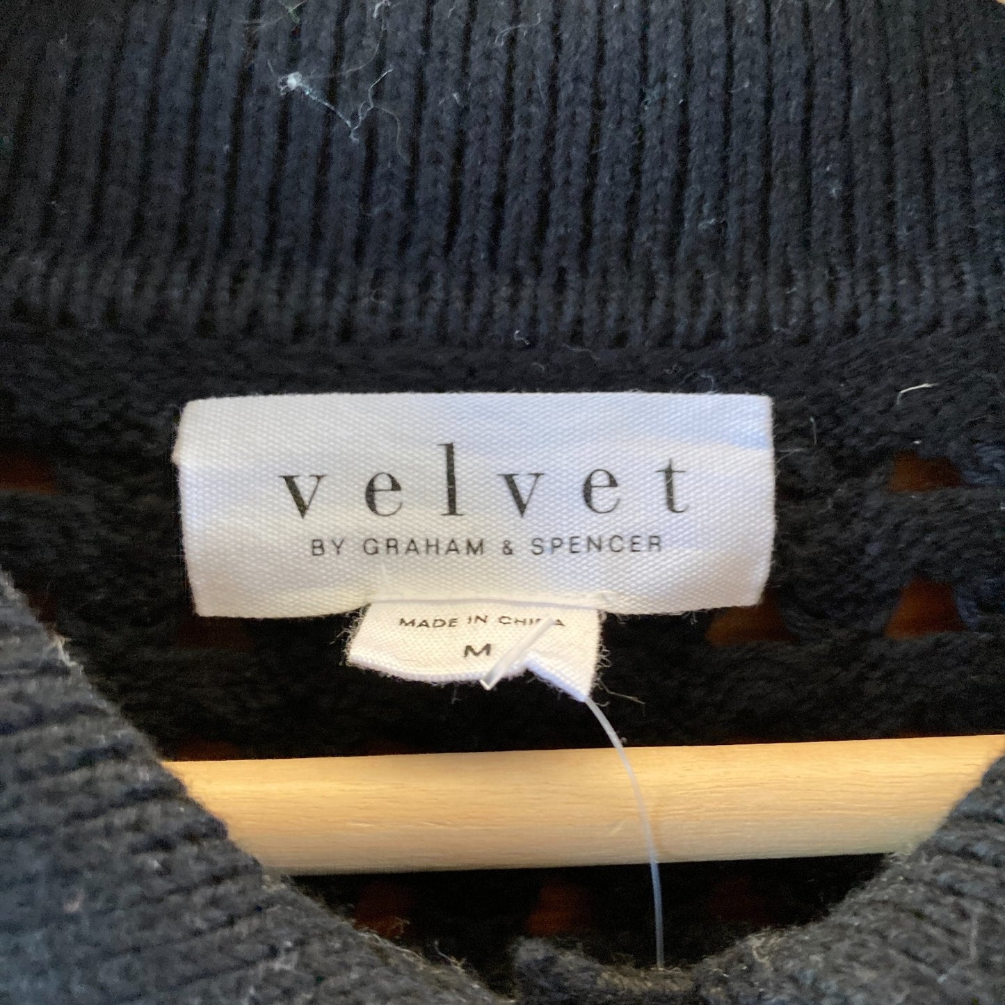 Velvet Graham & Spencer Black Button Front Cardigan Sweater - Size M - 4427SC