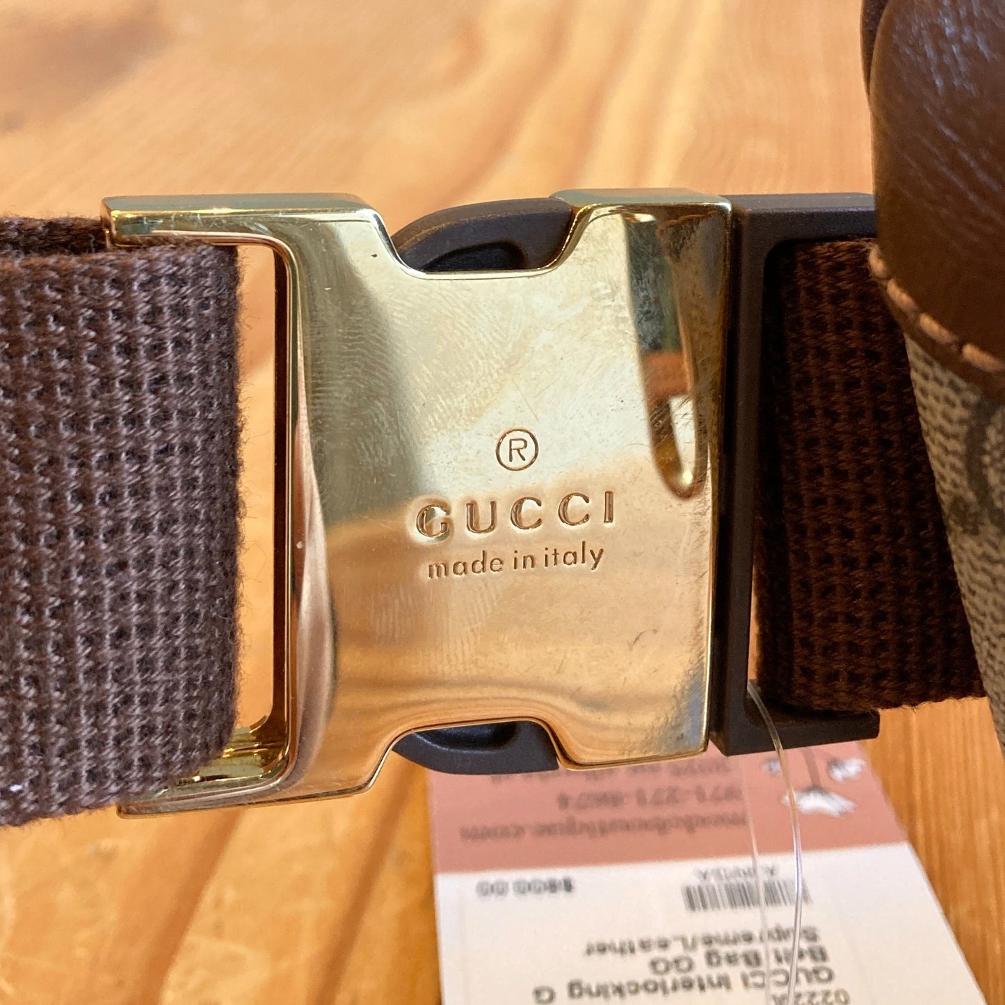 GUCCI Interlocking G Belt Bag GG Supreme/Leather Beige/Brown 682933 0222JL