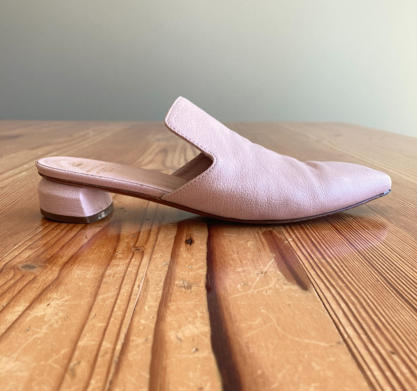 Officine Creative Nude Leather Slip On Mules Slides Flats - Size 36 / 6 - 0614MA