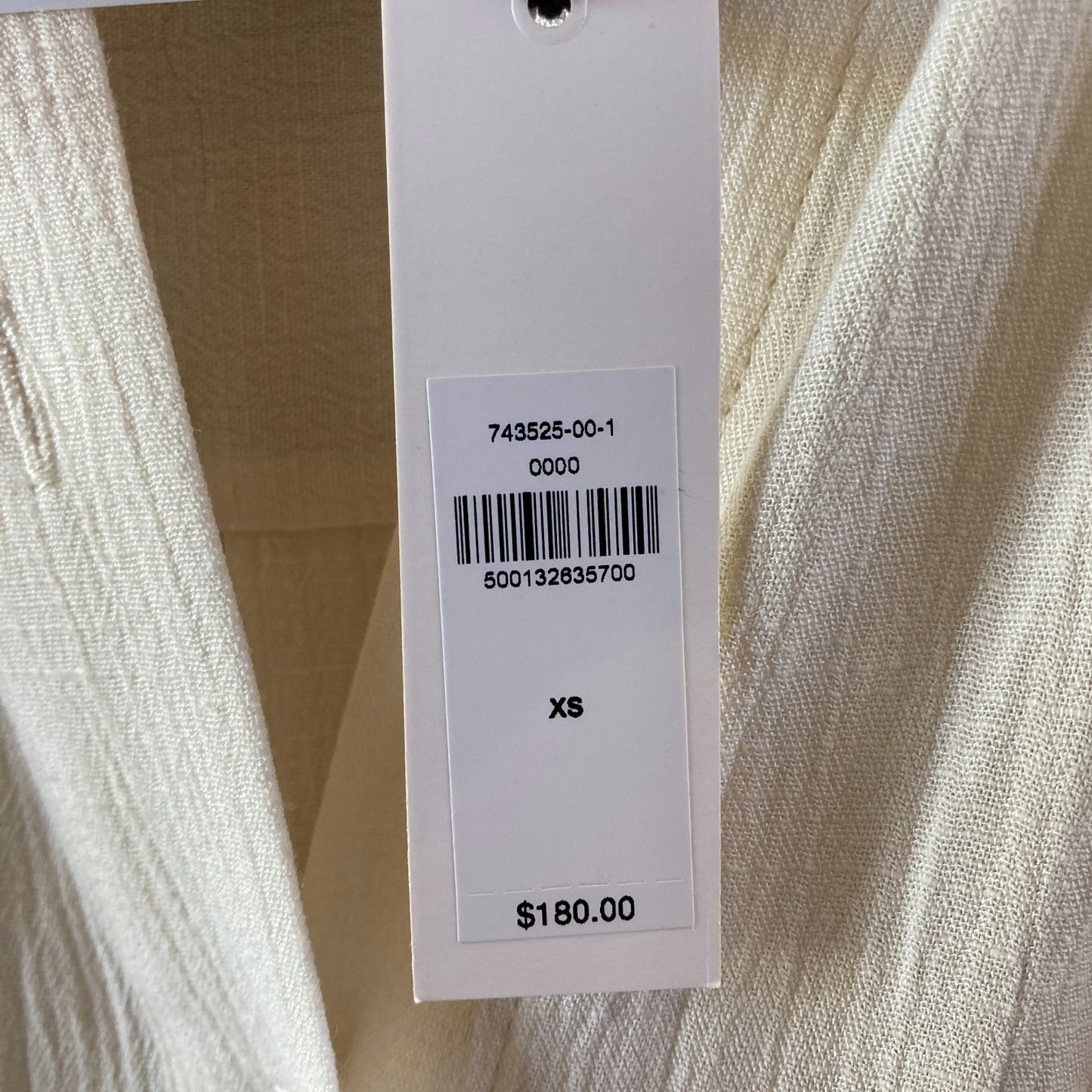 Banana Republic White Cinched Waist Long Sleeve NEW Gauze Dress - 0415AU