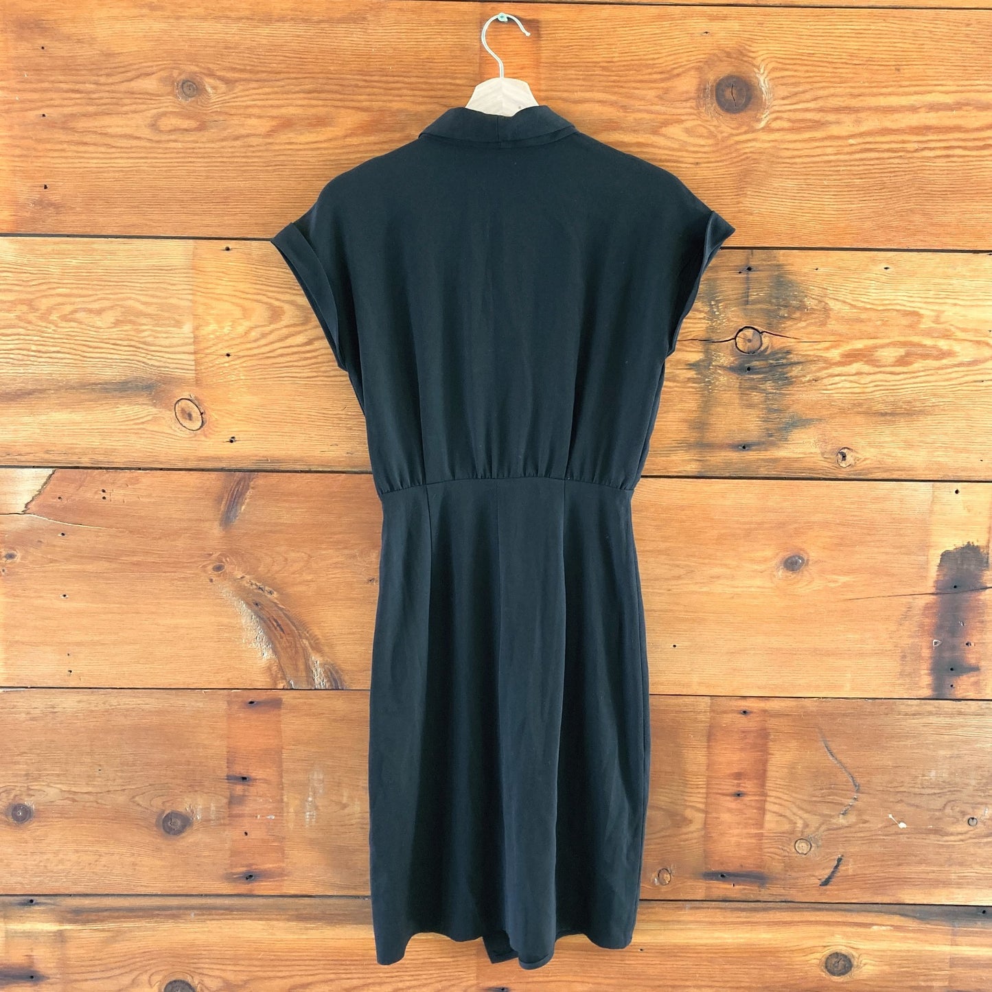 2 - MM Lafleur Black Crepe V Neck Ruched Waist Flattering Dress 0918SR