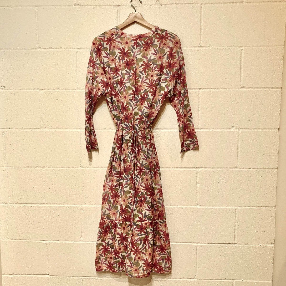 Humanoid Pink Floral Print Teresa Long Sleeve Cotton Dress - Size XS - 0907FL