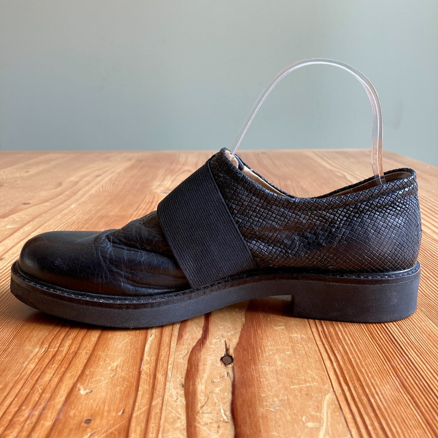 Poesie Veneziane Black Italian Leather Slip-On Shoes - Size 37 / 6.5 - 0813CP