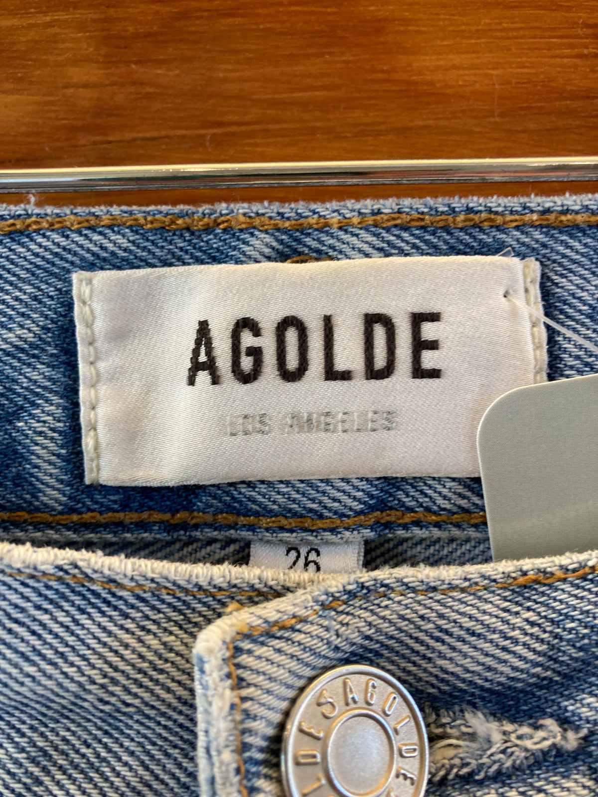 AGOLDE Light Wash Lana Button Fly Organic Straight Leg Jeans - Size 26 - 0612SM