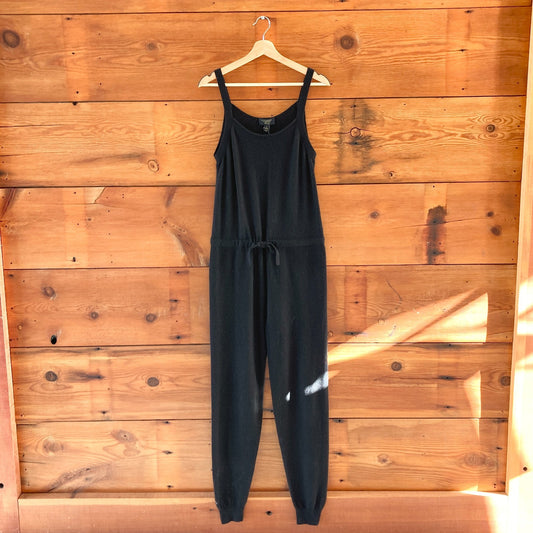 S - Charter Club Luxury Black Sleeveless Cashmere Jogger Jumpsuit 1214CM
