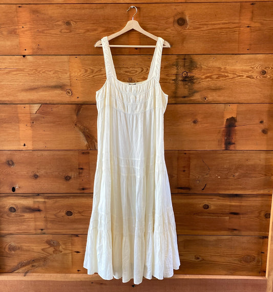 J Crew White Airy Gauze NEW $138 Sleeveless Tiered Maxi Dress - 0514AT