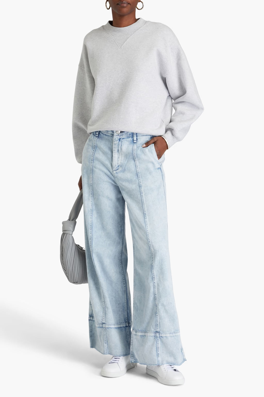 25 - Rag & Bone $320 Light Wash Featherweight Wide Leg Arianna Jeans 1002MG