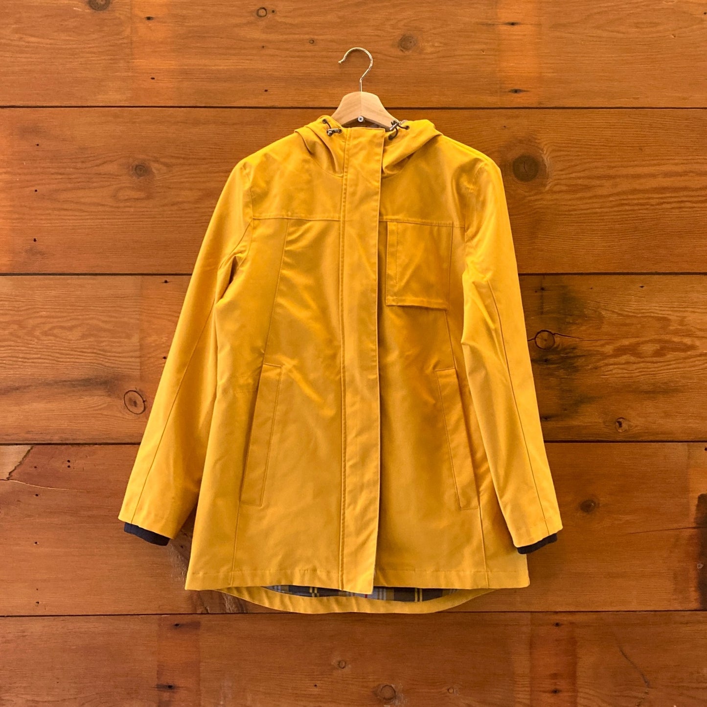S - Pendleton Mustard Yellow Hooded Weatherproof Zip Up Rain Jacket 0211LQ