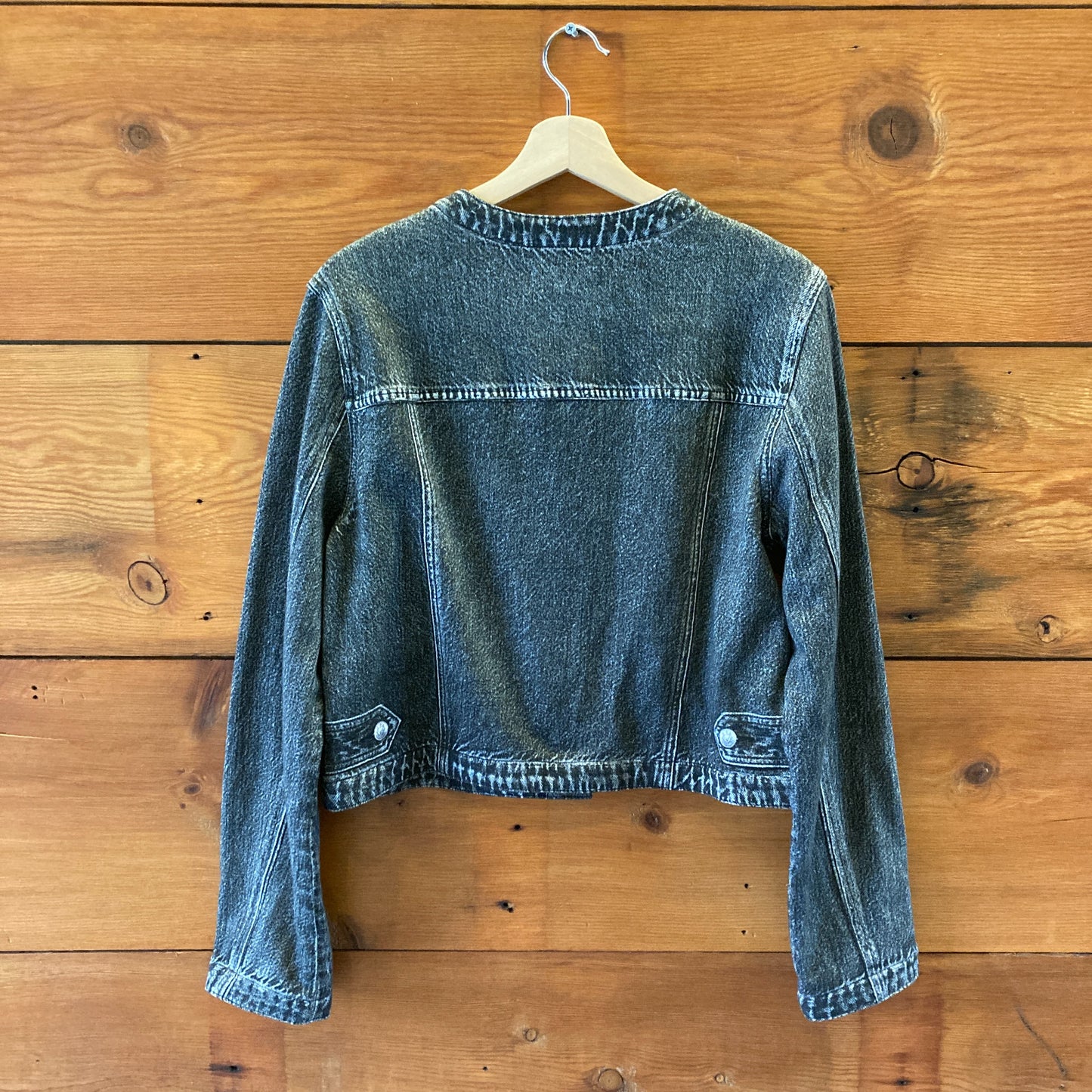 Rag & Bone Black Mirimar Trompe L'Oeil Denim Print Cora Jacket - Size M - 0222ME