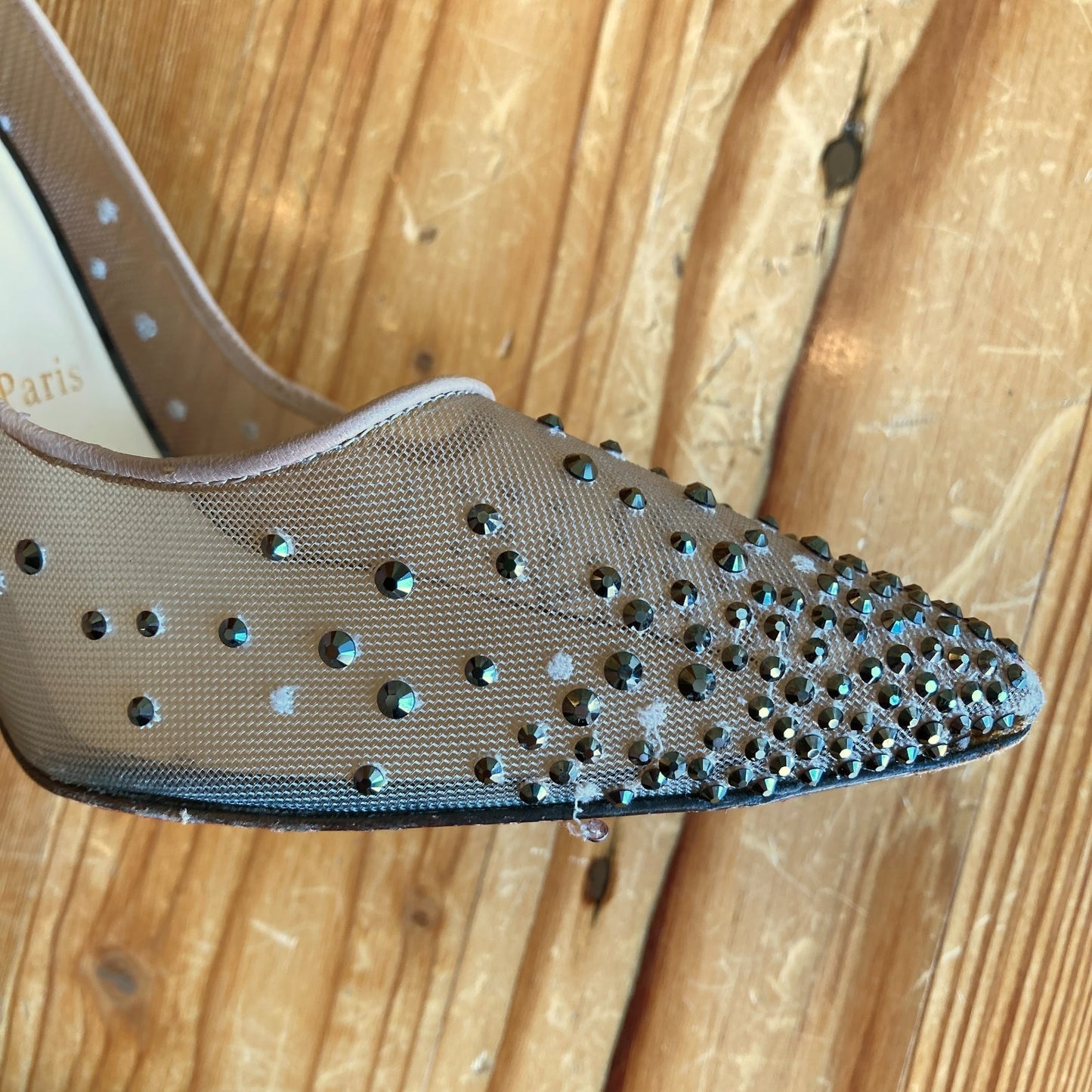 Christian Louboutin Mesh Follies Strass Pumps Heels *damage - 40.5 / 10 - 0806FA