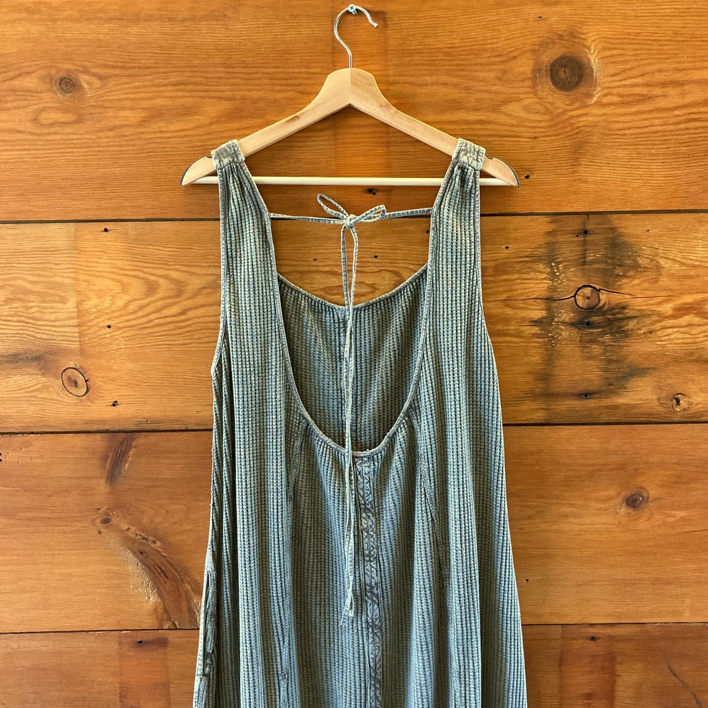 FP One Free People Green Waffle Knit Wide Leg Callie Jumpsuit - Size M - 0425SV