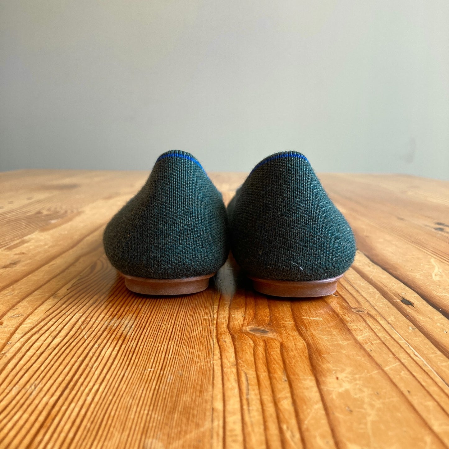 Rothy's Dark Green Knit Rounded Toe Ballet Flats Shoes - Size 7 - 0201EB