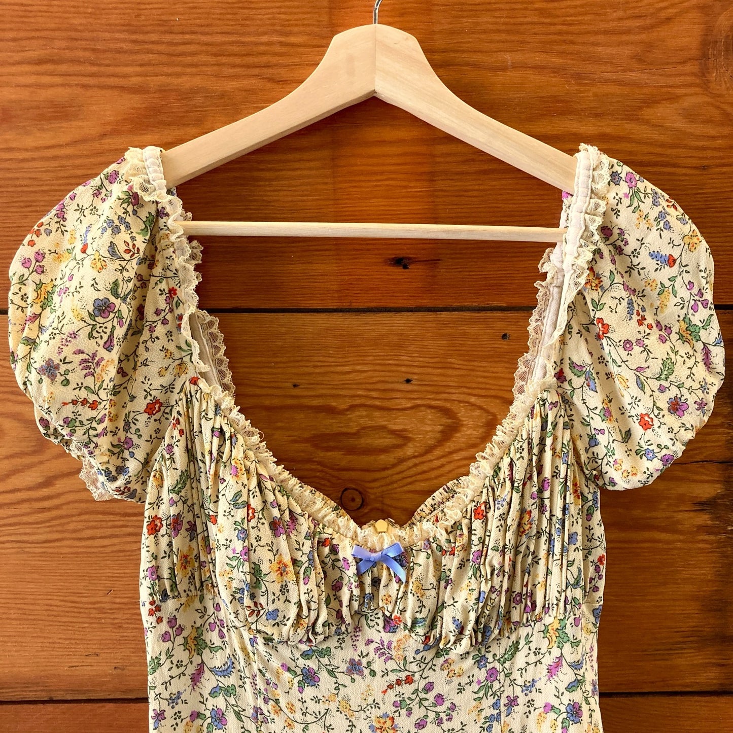 Reformation Floral Print Ondine Puff Sleeve Mini Dress - Size 10 - 1008JG