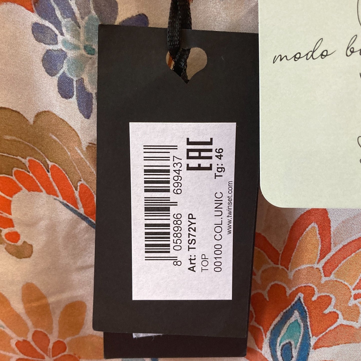 Twinset Simona Barbieri Floral Silk Tunic Tank Top - Size 46 / L - NEW - 0417DL