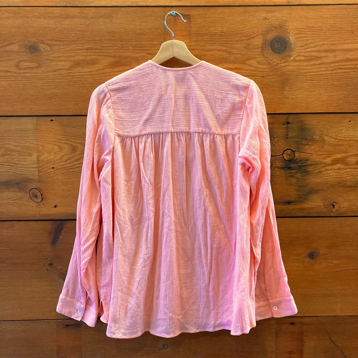 L - Millie Resort & Travel Melon Pink NEW $138 Florian Top Shirt 0416JW