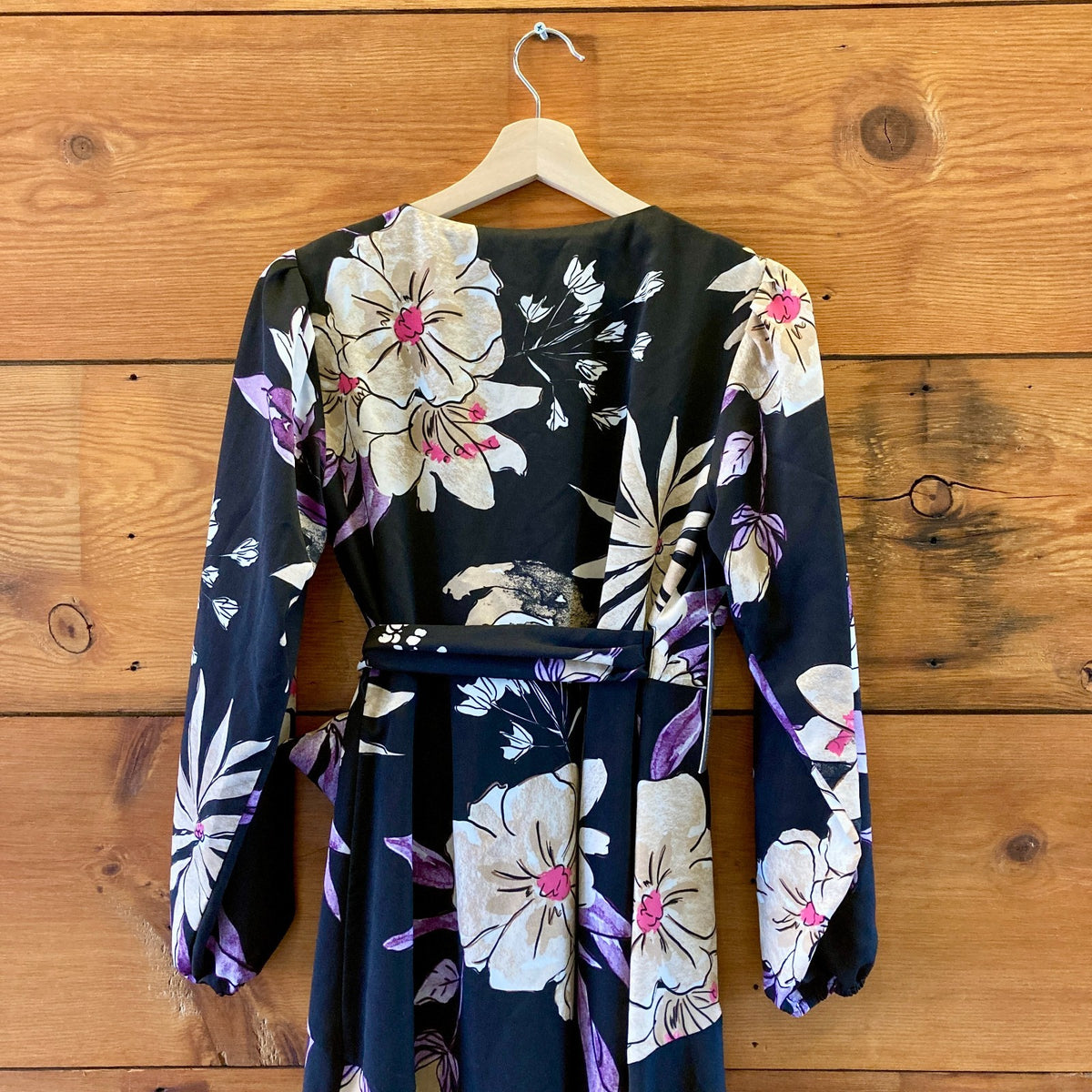 Hutch $210 Anthropologie Black Floral Wrap Dress - Size XS Petite - NEW - 0306CH