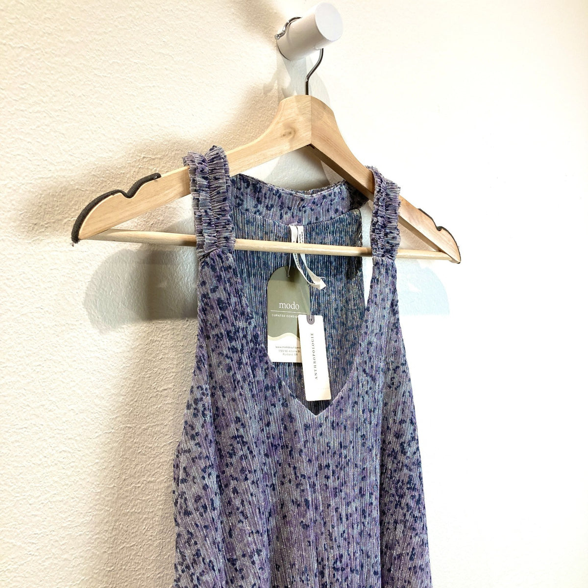 Anthropologie Purple Silver Leopard Print NEW Tank Top - Size XS - 0501SE