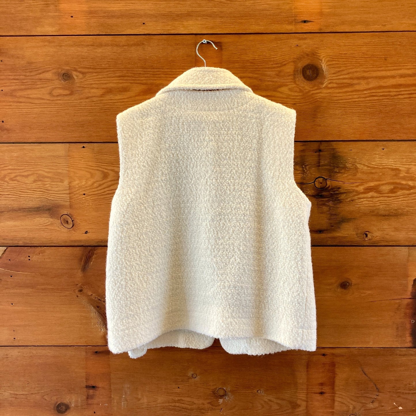 Sezane White Wool Belted Sleeveless Vest Jacket - Size 40 / 8 - 0208KS