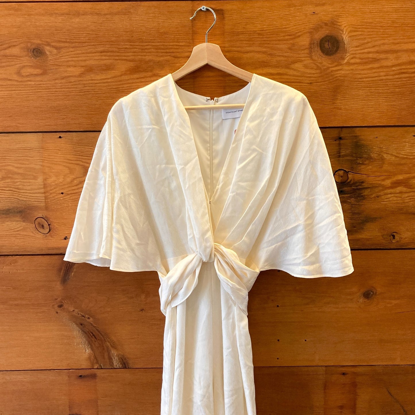 4 - Significant Other Anthropologie Ivory Sheen Twist Front Jumpsuit 1129CG