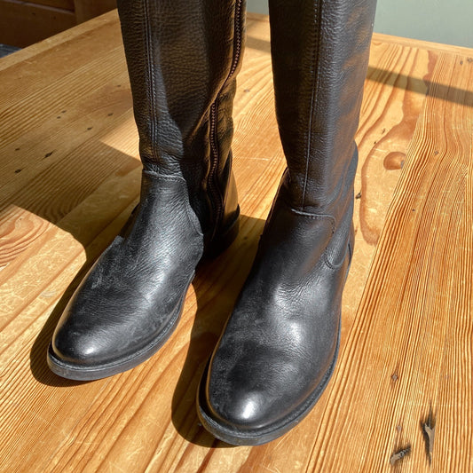 Frye Black Leather Over the Knee Shirley Tall Riding Boots - Size 6 - 0902CW