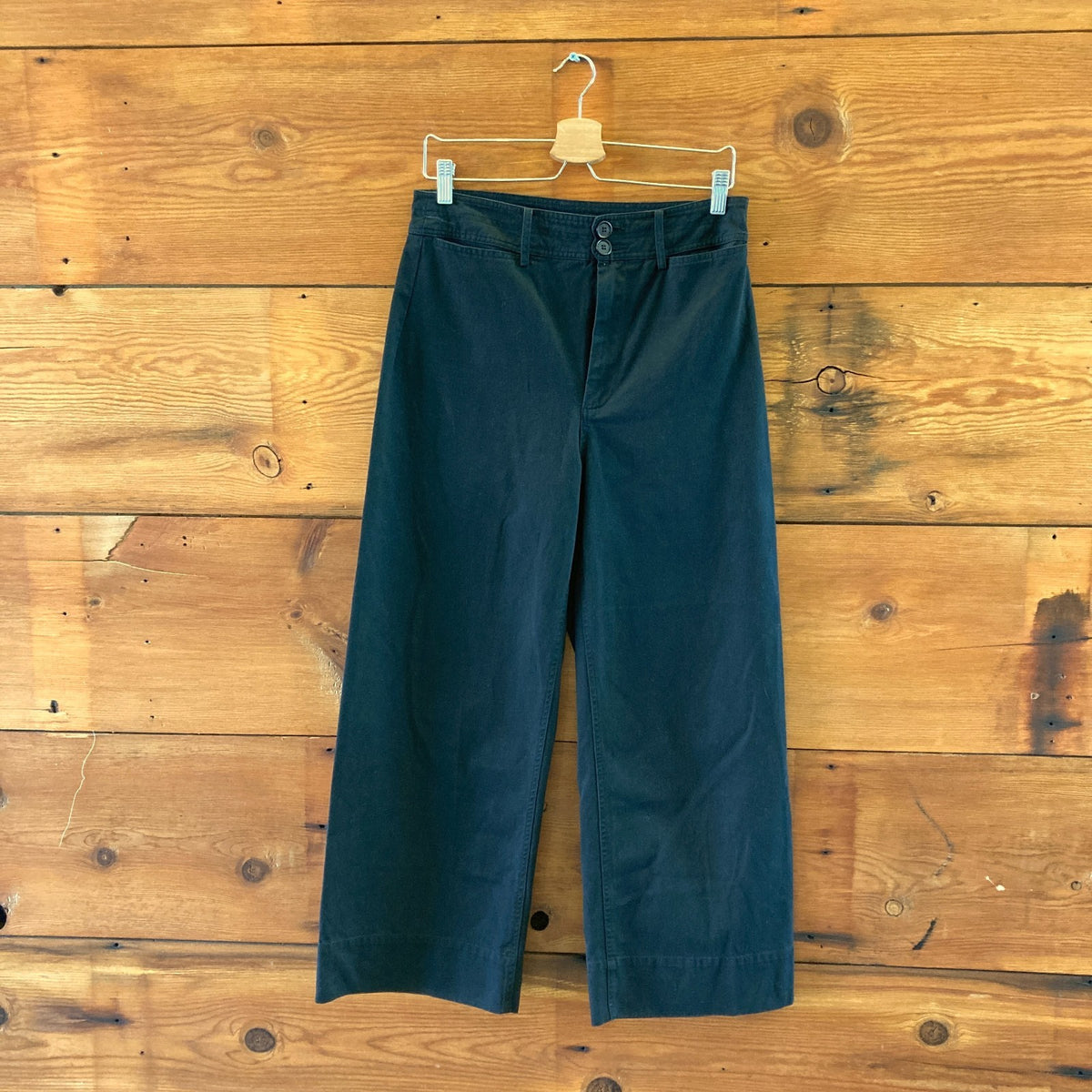Apiece Apart Black High Waisted Wide Leg Cotton Pants - Size 8 - 0715MW