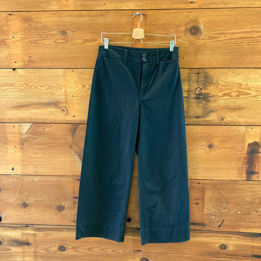 Apiece Apart Black High Waisted Wide Leg Cotton Pants - Size 8 - 0715MW