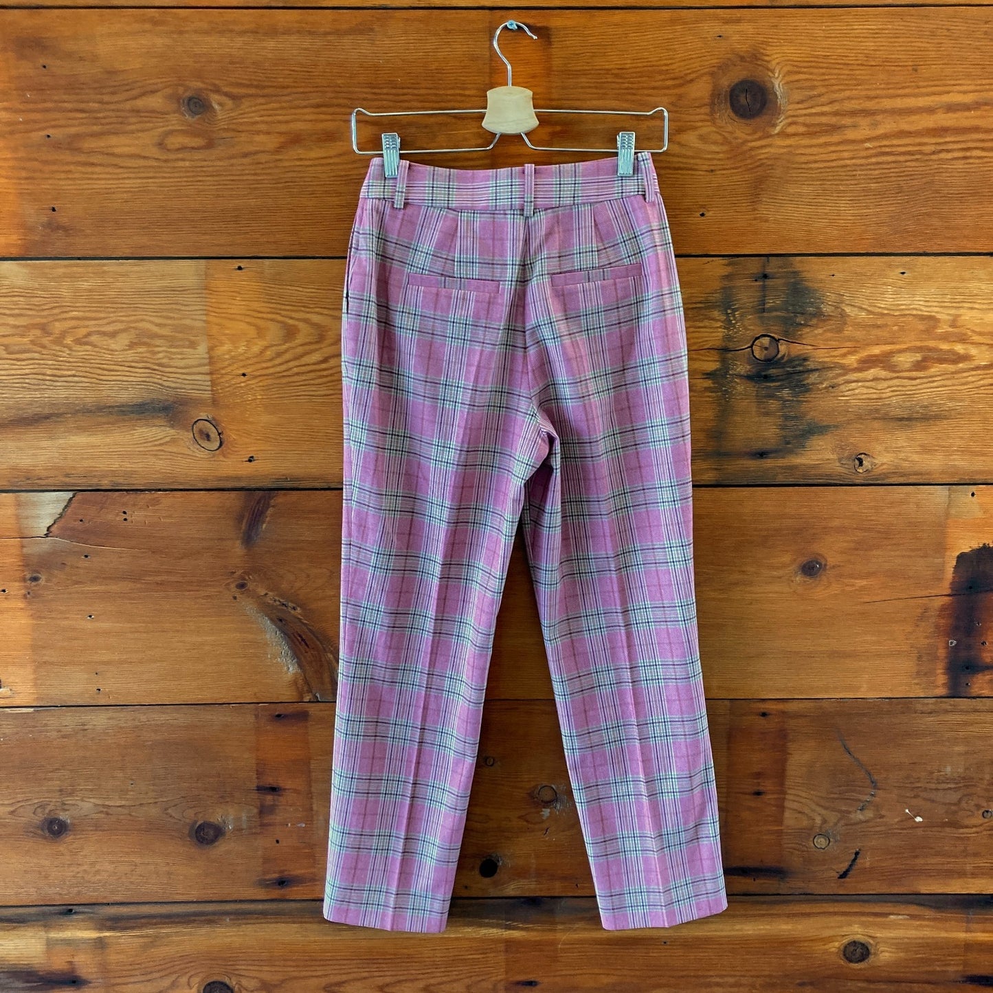Boden Pink Checked NEW Kew Trouser Pants Womens - Size 4 - 1113MF