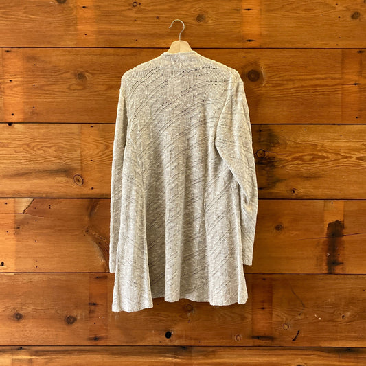 2XL - Eileen Fisher Oatmeal Linen Blend Knit Open Front Cardigan Sweater 0217RC