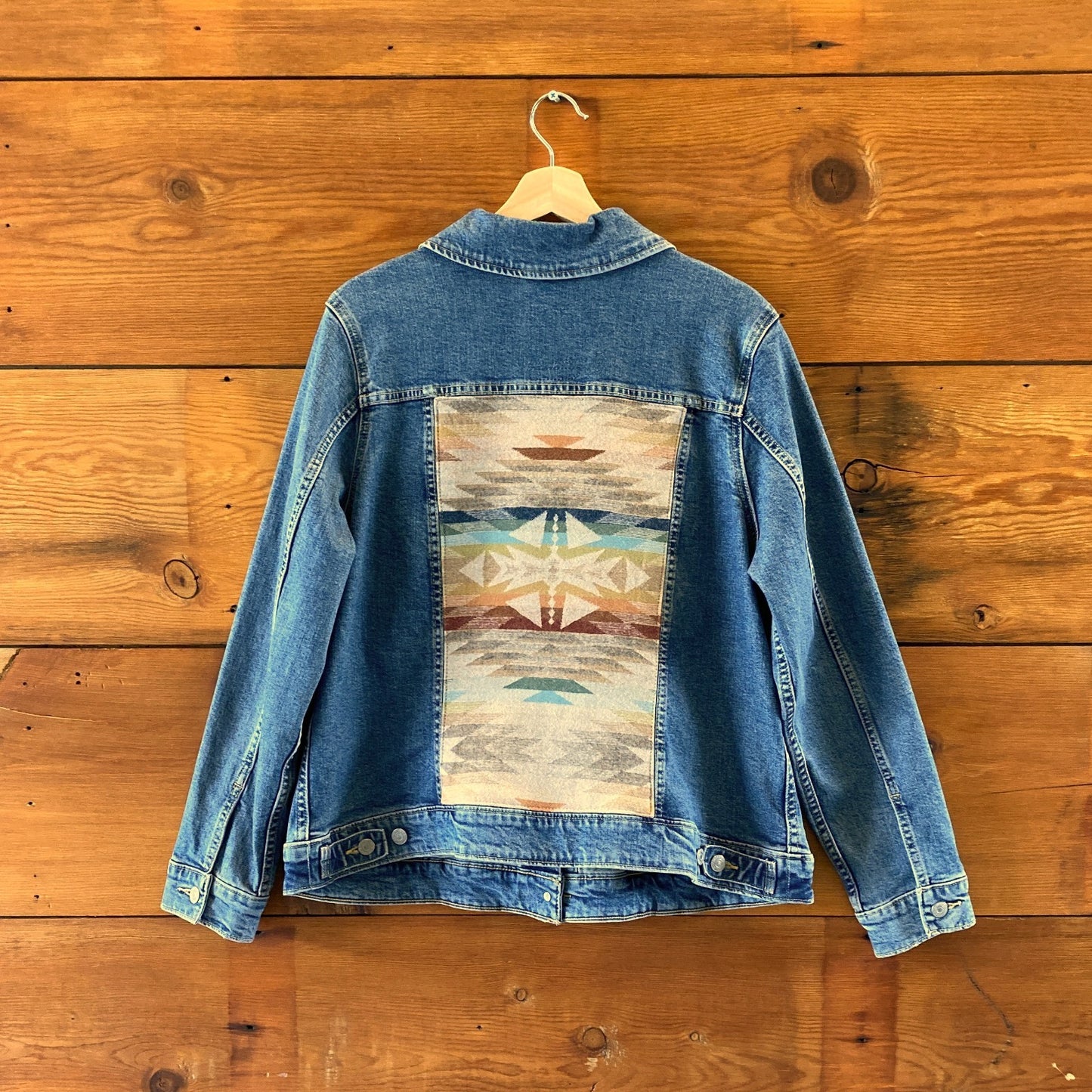 Land & Kamp Levis Upcycled Denim Pendleton Fabric Jean Jacket - Size 1X - 0120NE