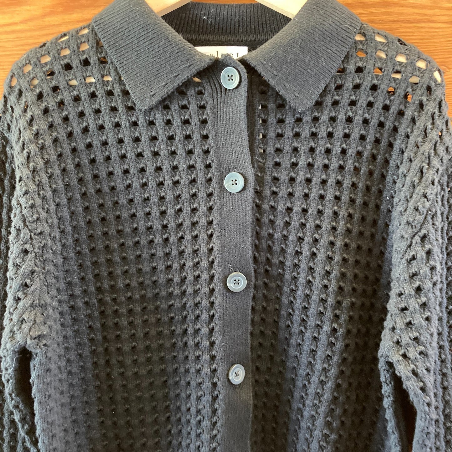 Velvet Graham & Spencer Black Button Front Cardigan Sweater - Size M - 4427SC