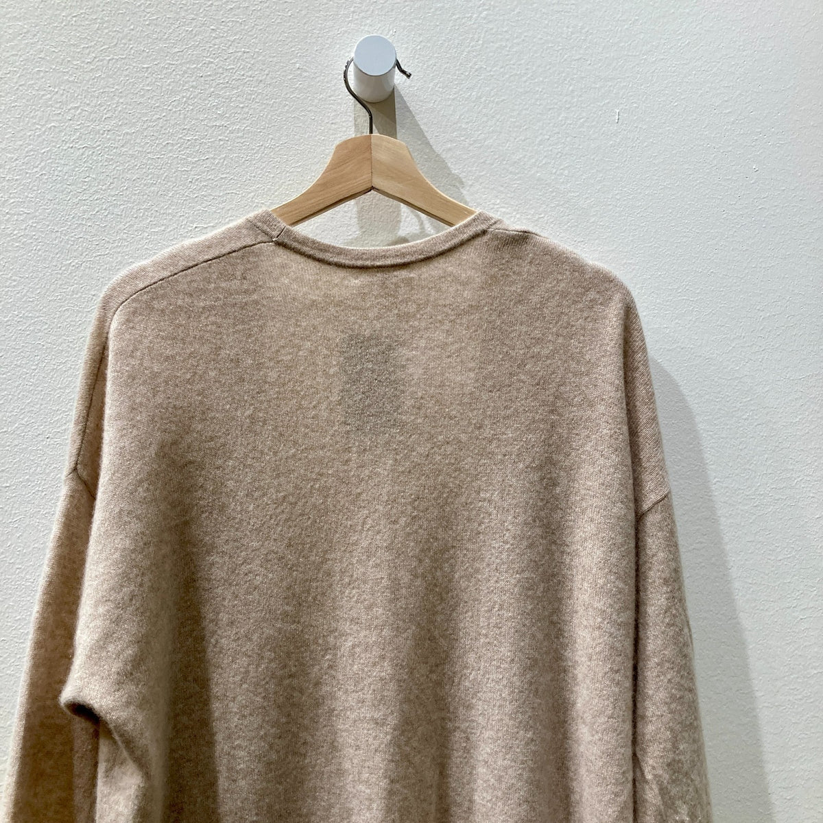 Garnet Hill Tan Open Front 100% Cashmere Long Cardigan Sweater - Size L - 0916KJ